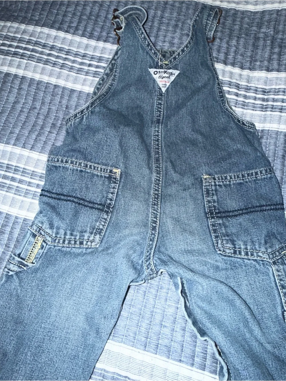 9 months 90’s vintage OshKosh B'gosh  Blue Denim Overalls Bib